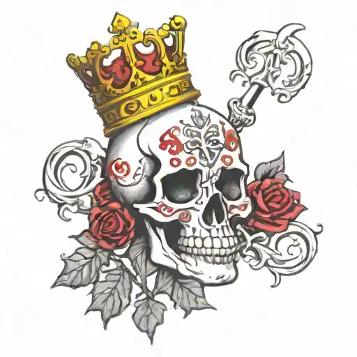 M Word With Crown Aries Skull