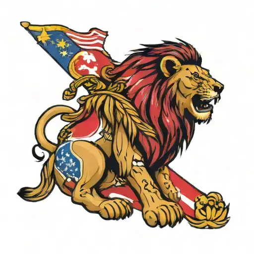 Lion And Philippines Flag