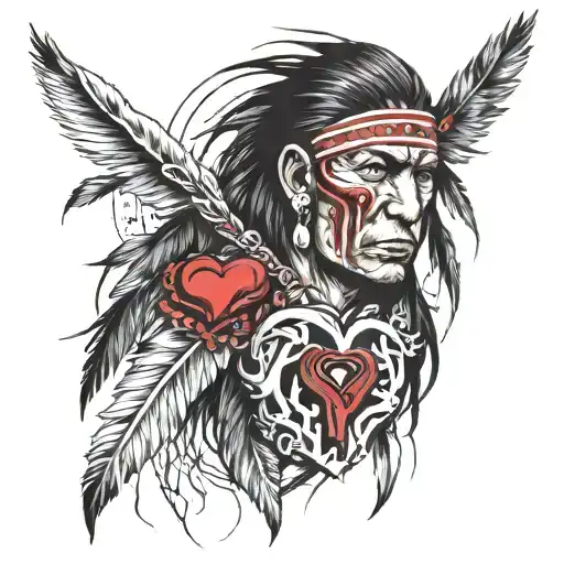 Native American Tearing Out Own Heart