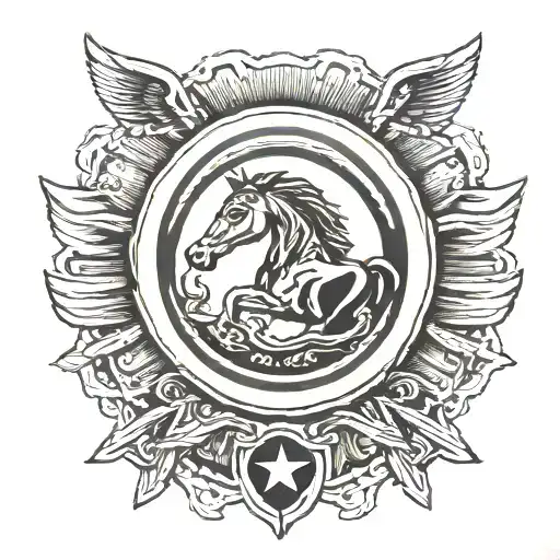 Black Chrome Ford Mustang With Vietnam Service Medal Ribbon Behind