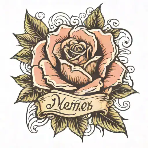 My Name Jr With A Rose Growing In The Middle