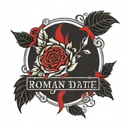 Roman Date With Red Accent