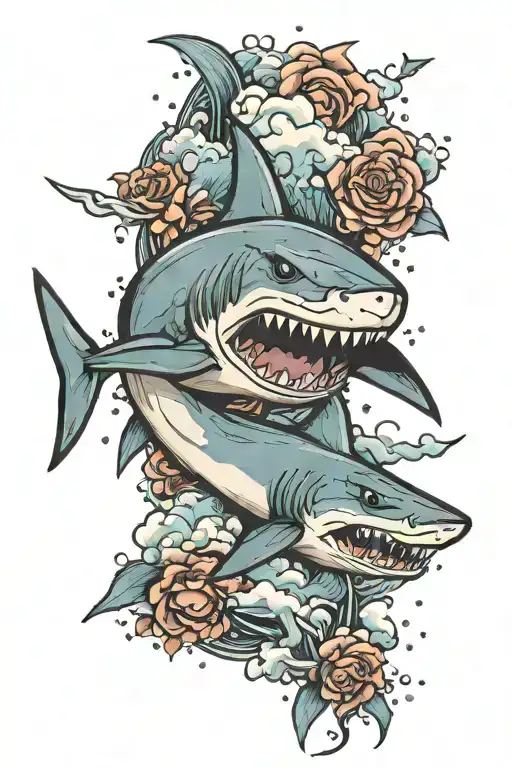 Shark Bomb Sky Filled