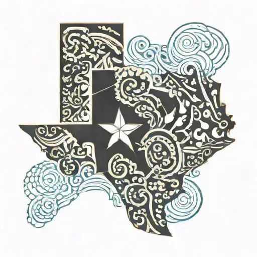 Texas State Outline Filled Geometric Pattern Resembling