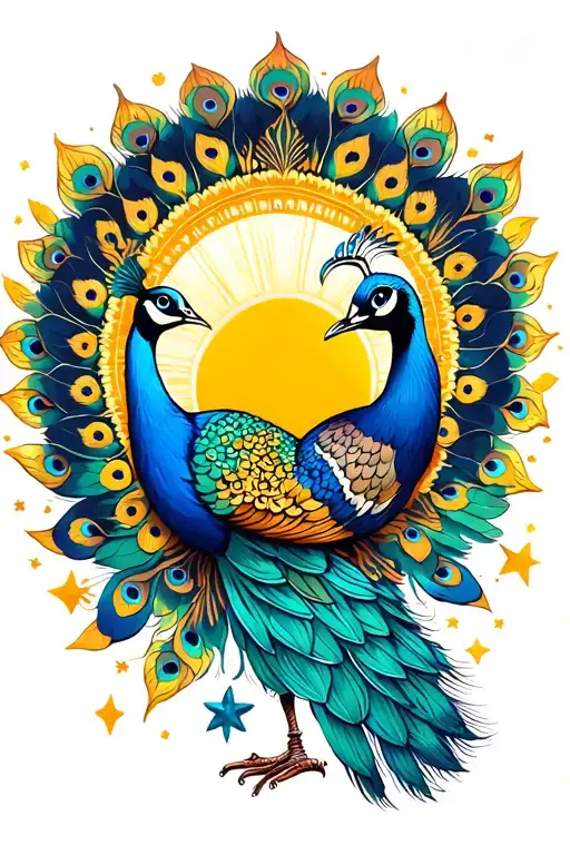 Peacock With Filipino Sun And Stars
