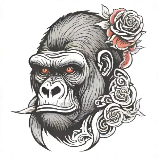 Gorilla With Red Eyes