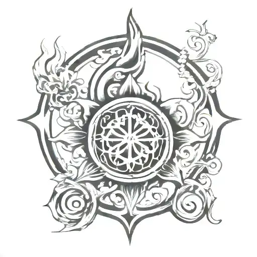 Karma Symbol With Smoke