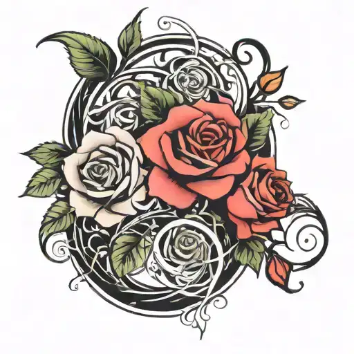 Rose Vine Wrapped Around Arm And Shoulder