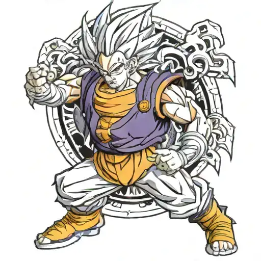 Create Me A Tattoo That Has Dragon Ball Z Attacking The Villians