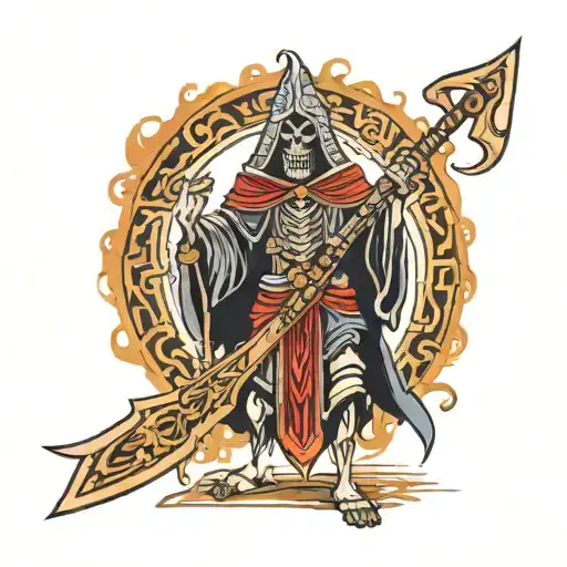 Aztec Grim Reaper Standing