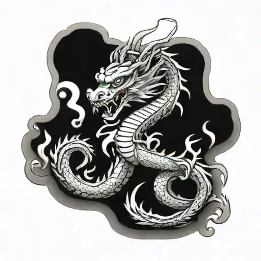 Chinese Dragon Coming Out Of A Card