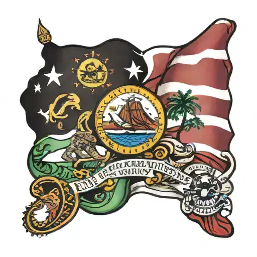 Florida And California State Flags