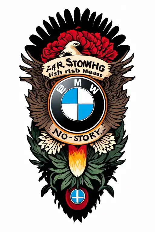 Bmw Logo Into My Body And Something Around That Represent No Risk Means No Story