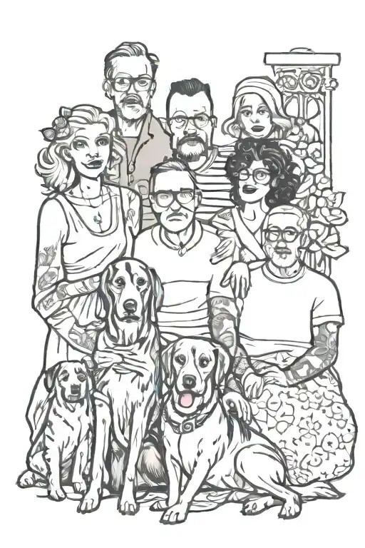 Mom And Dad With My 4 Siblings And 1 Dead Dog Sitting