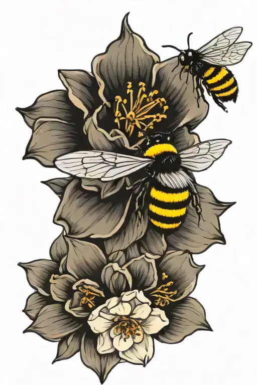 Daffodil And Bumble Bee