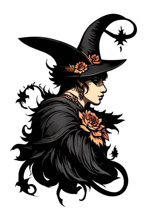 Old School Sleeve Dark Fantasy Tattoo Design