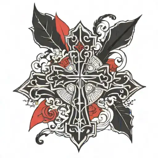 Black Cross With Red Around It
