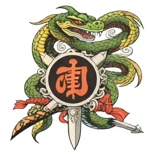 Vietnamese Sword With Snake Wrapped Round