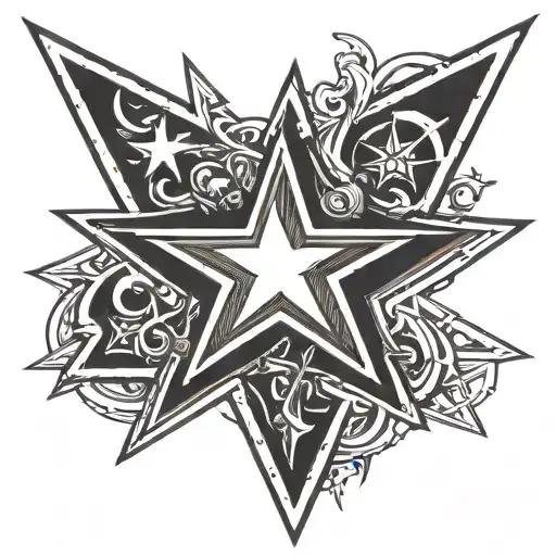 Thick Outline Five Pointed Star