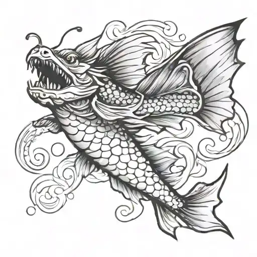 Dragon Flying Bass Fish Jumping