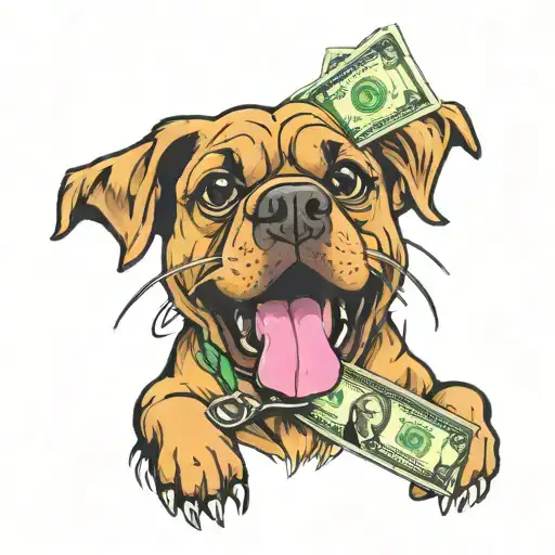 Dog Holding Cash In Mouth