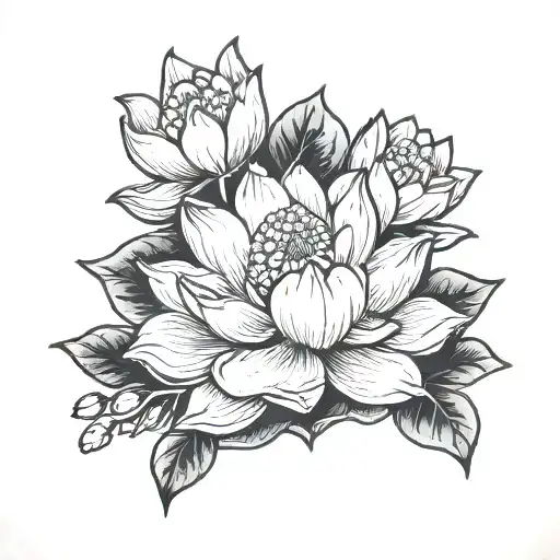 Barbell Flowers Blooming Lotus Flower