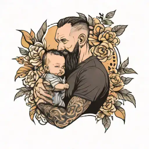 Father With Newborn Son Born