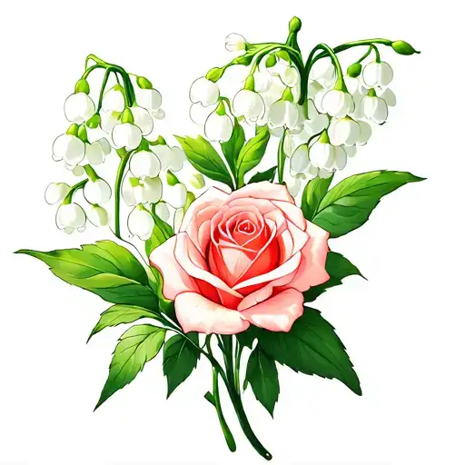 Lily Of The Valley And Gladiolus And Rose