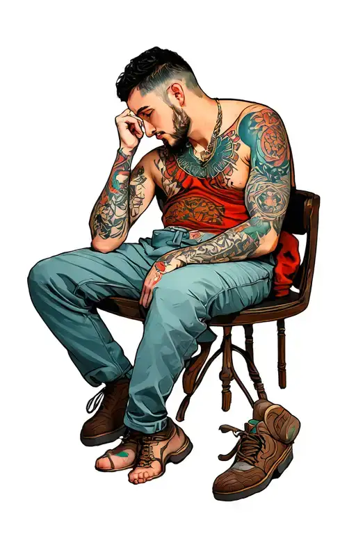 Overthinker Male Person Sitting