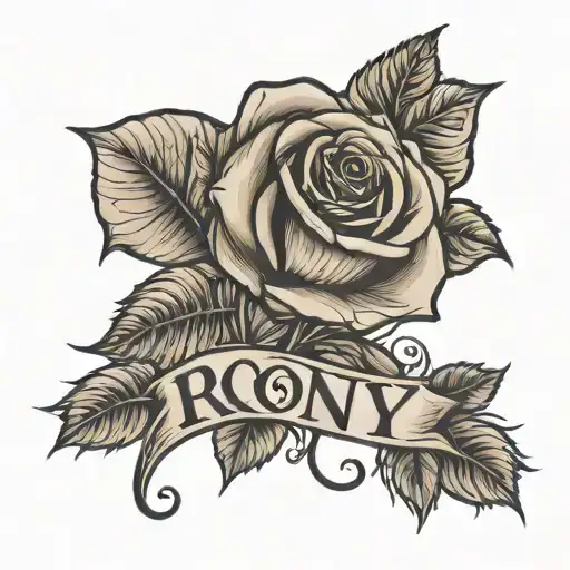 The Name Rony With A Rose