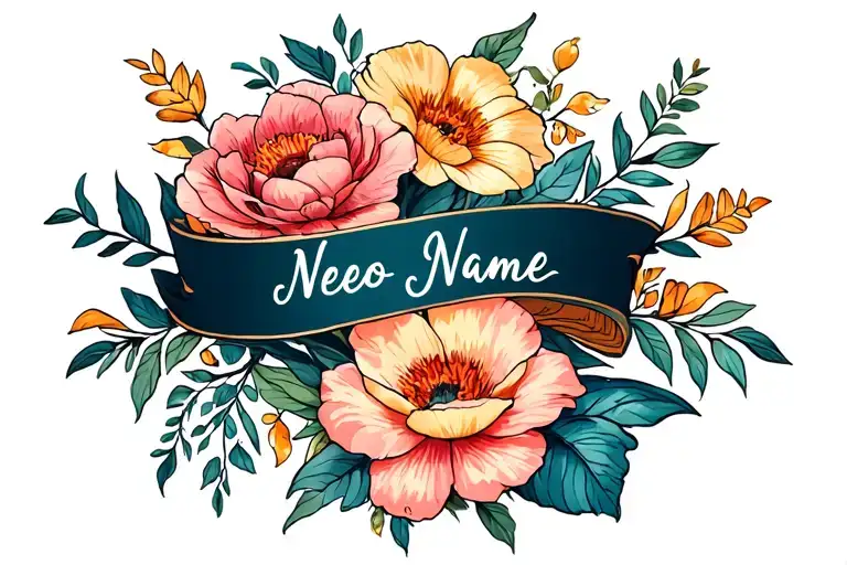 Infinity Tattoos With Birth Flowers And Kids Name