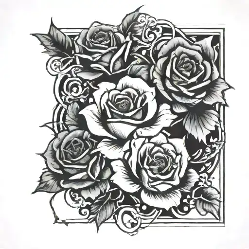 Roses Mad Harder Gothic Neck Tattoo Design