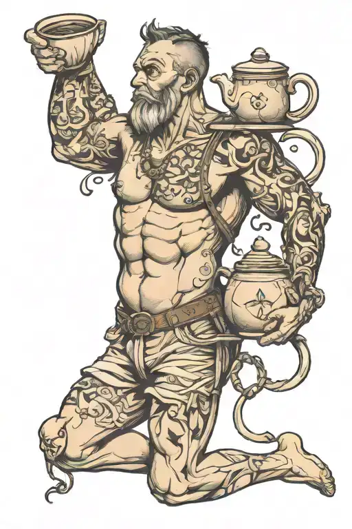 Atlas Carrying An Espresso Cup On His Back