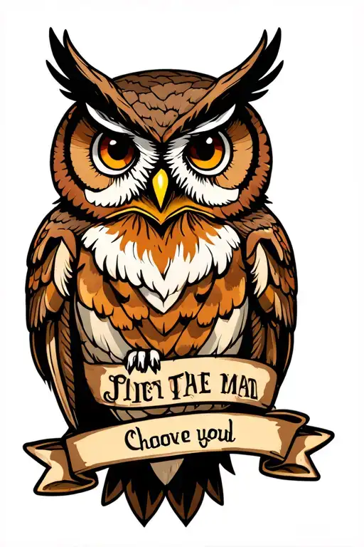Owl With Banner With Words Lowkey