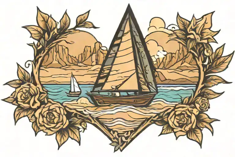 Arrow Head With Beach Scene