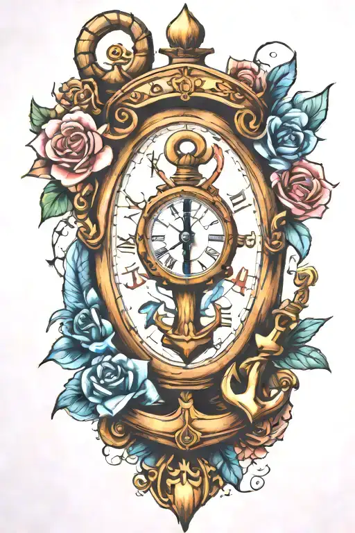 Anchor Hour Glass Clock Inside