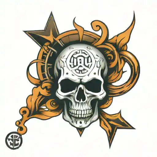 Psi Symbol And Skull