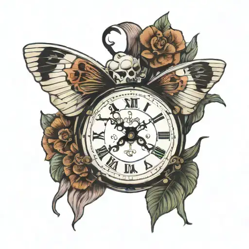 Skull Moth Clock
