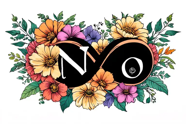 Infinity Tattoos With Birth Flowers And Kids Name