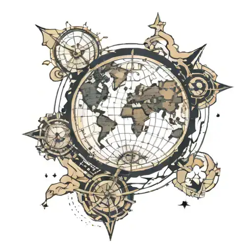 North Star Inside A World Map