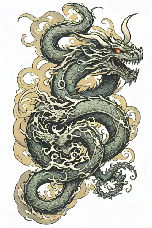 Smoke Dragon Forming The Letters Mejorado