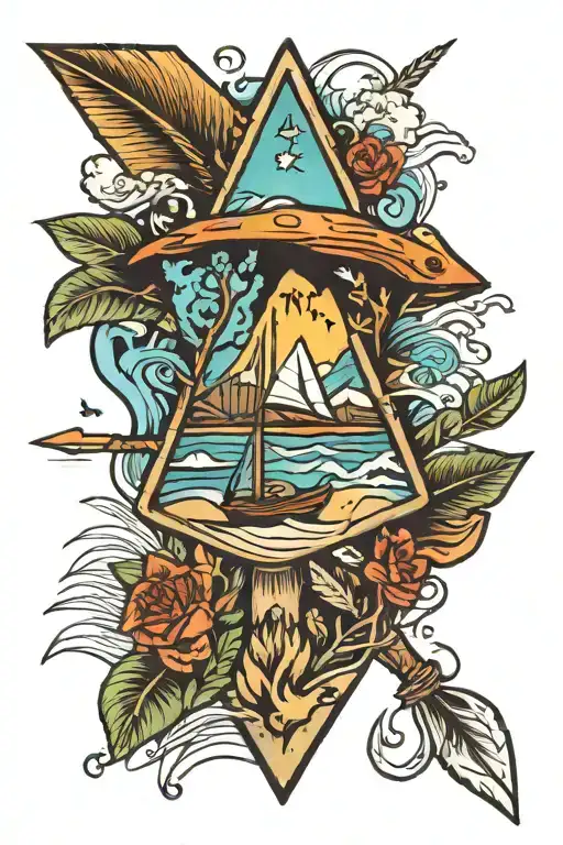 Arrow Head With Beach Scene