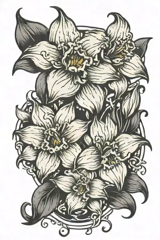 Narcissus Flower With Baby Foot Prints