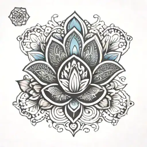 Hamsa Symbol Lotus Flower