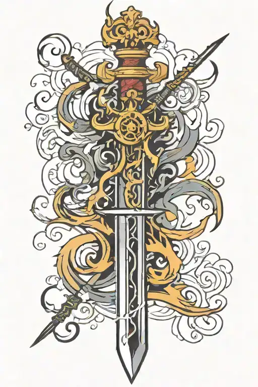 Lightning Wrapped Sword Verticlr