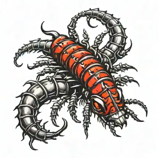 Centipede Black And White On Forehead