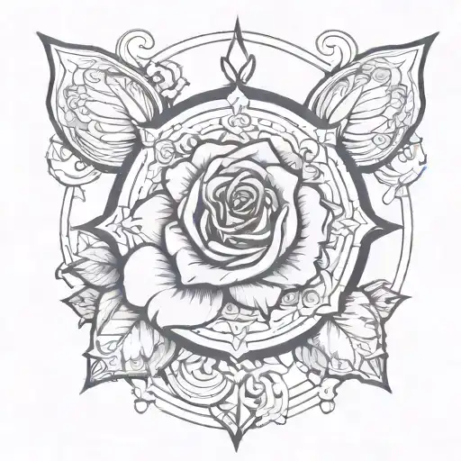 Compas Rose Asia Country Outline