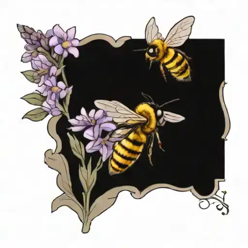 Honey Bee Lavender Flower