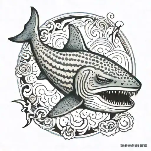 Whale Shark Back Tattoo Men