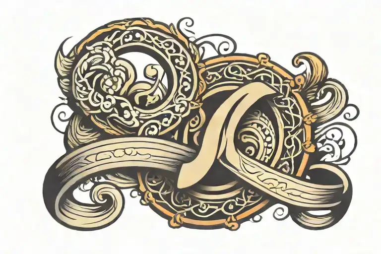 Tattoo Of A Basic Ring With The Letter J